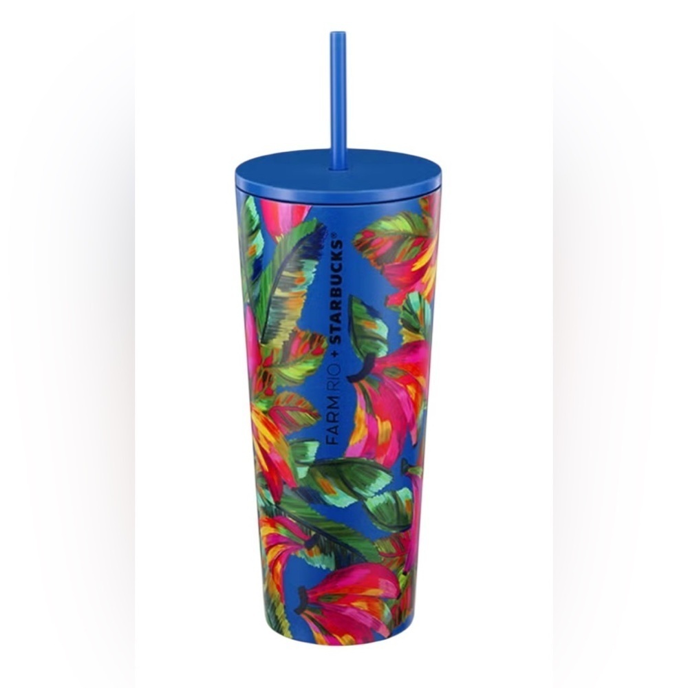 Starbucks + Farm Rio Tropical Blue Tumbler